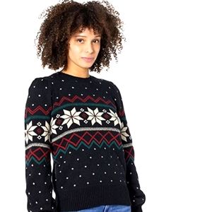 Lauren Ralph Lauren Wintry Patterned Sweater-Women. Size Large